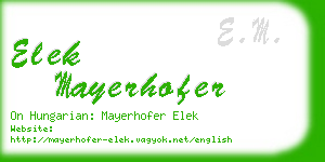 elek mayerhofer business card